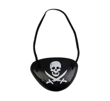 Siyah Renk Kuru Kafa Baskılı Plastik Korsan Göz Maskesi Korsan Göz Bandı