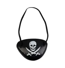 Siyah Renk Kuru Kafa Baskılı Plastik Korsan Göz Maskesi Korsan Göz Bandı