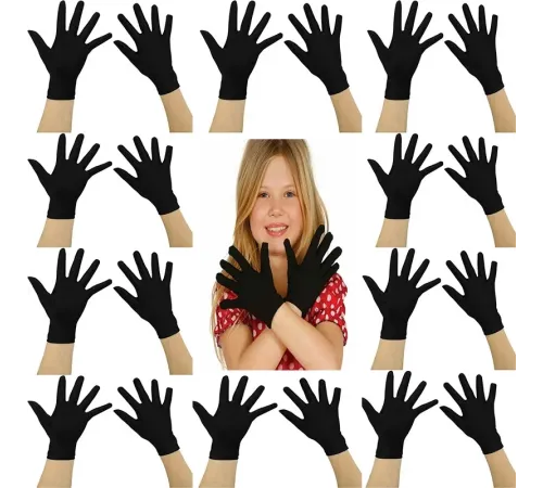 Siyah Renk Likralı 23 Nisan 29 Ekim 19 Mayıs Gösteri Bando Eldiveni 10 Çift ( 20 Adet )