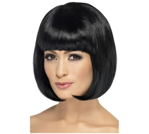 Siyah Renk Parti Peruğu Küt Saç