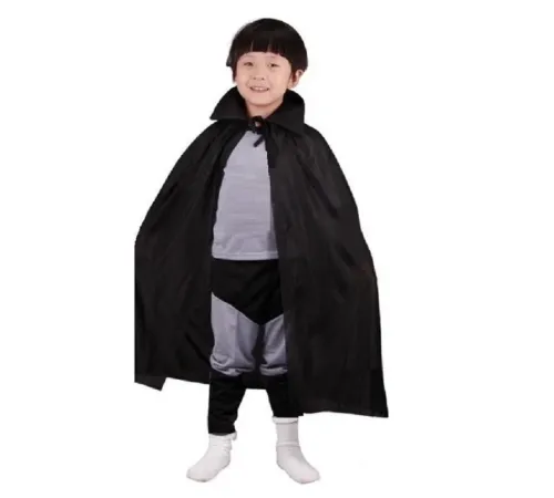 Siyah Renk Yakalı Çocuk Pelerin 90 cm