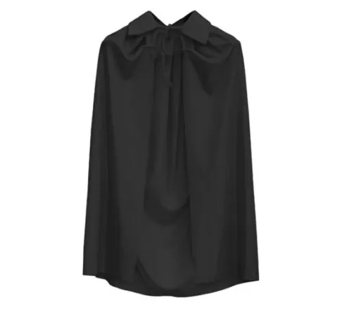 Siyah Renk Yakalı Çocuk Pelerin 90 cm