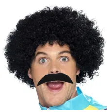 Siyah Scouser Erkek Kısa Peruk 120 Gr ve Bıyık Seti