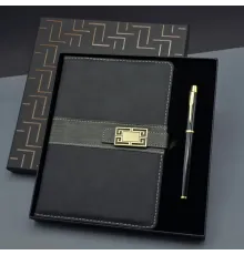 Siyah Tokalı Tarihsiz Ajanda Defter Kalem Set