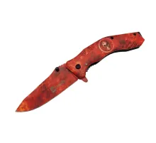 Skeleton 7000B Kamp Çakı 20 cm - Kırmızı İskelet Desenli,