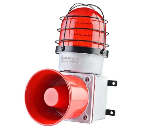 SNT-E12513-D E125 Serisi Endüstriyel Işıklı İkaz Sireni 12-30V/DC