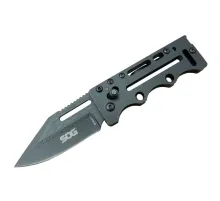 SOG AC77BK Siyah Yaprak Kamp Çakı 15 cm - Metal Sap, Kılıflı