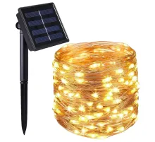 Solar Güneş Enerjili Peri Led 20 Metre Günışığı 8 Mod 200 Led