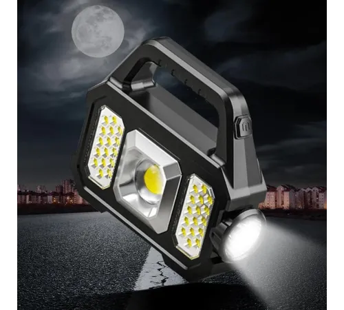 Solar Powerbanklı Şarjlı Taşınabilir Güçlü Fener P-880A