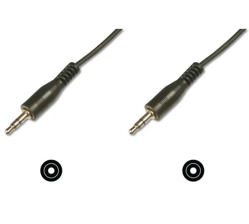 Stereo Ses Kablosu, 3.5 mm erkek - 3,5 mm erkek, 2.50 metre, CCS, 2x0.10/10 zırhlı, siyah renk