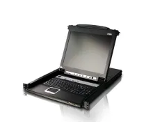 Sürgülü Kasaya Sahip, 19" Arkadan Aydınlatmalı LCD Ekran, Touchpad’i ve Türkçe Klavye'si Bulunan 16 Port PS/2-USB KVMP™ (Periferi/ Çevre Cihazlarla (USB) Bağlantı Kurabilir) Switch, İlave Konsol Girişli<br>
16 Port Slideaway™ LCD KVMP 