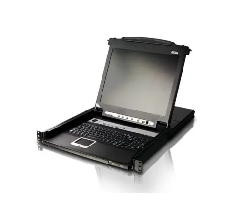 Sürgülü Kasaya Sahip, 19" Arkadan Aydınlatmalı LCD Ekran, Touchpad’i ve Türkçe Klavye&#039;si Bulunan 16 Port PS/2-USB KVMP™ (Periferi/ Çevre Cihazlarla (USB) Bağlantı Kurabilir) Switch, İlave Konsol Girişli<br>
16 Port Slideaway™ LCD KVMP