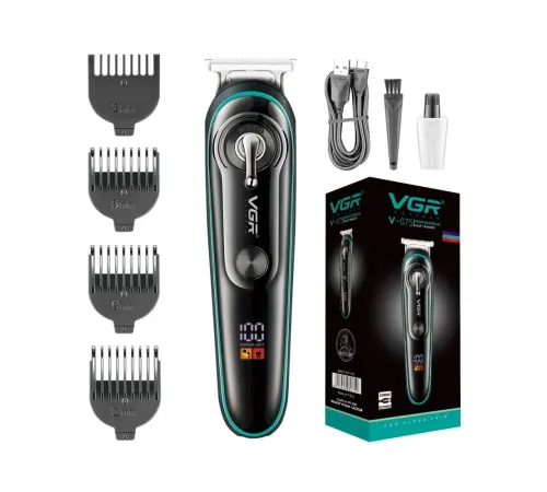 T Bıçak Sıfır Kesim LCD Ekran Şarjlı Tıraş Makinesi V-075