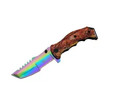 Tanto FST 3039 A Tırtıklı Gökkuşağı Kamp Çakı 23 cm - G10 Sap, Yarı