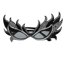 Taşlı Göz Kamaştıran Siyah Parti Alev Gözlük