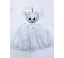 Tavşan Kostümü Beyaz - 23 Nisan Tavşan Şapka ve Tütü Etek Seti 2 Parça