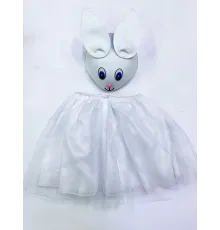 Tavşan Kostümü Beyaz - 23 Nisan Tavşan Şapka ve Tütü Etek Seti 2 Parça