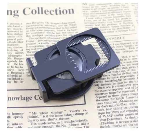 Tekstilciler Için Kumaş Kontrolü Büyüteç Katlanan Metal 15X Büyütme