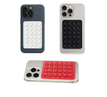 Telefon Arkası Silikon Vantuz Güçlü Tutucu Siyah - Beyaz - Kırmızı 3 Lü Set