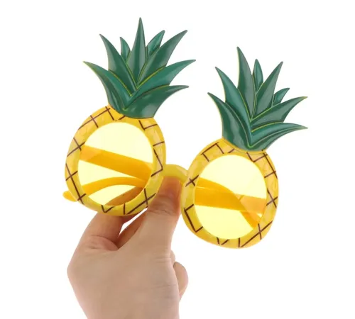 Tropikal Hawaii Ananas Şekilli Parti Gözlüğü 9.5 x 14 cm