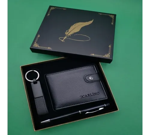 Tükenmez Kalem Cüzdan Ve Anahtarlık Siyah