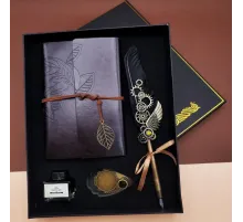 Tüylü Divit Hokka Kalem Seti Siyah