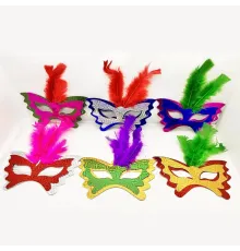 Tüylü Kağıt Parti Venedik Balo After Maskesi 6 Adet