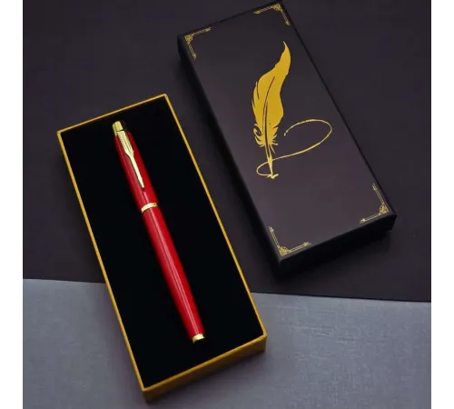 Tüylü Kalem Motif Kutulu Kırmızı Roller Kalem