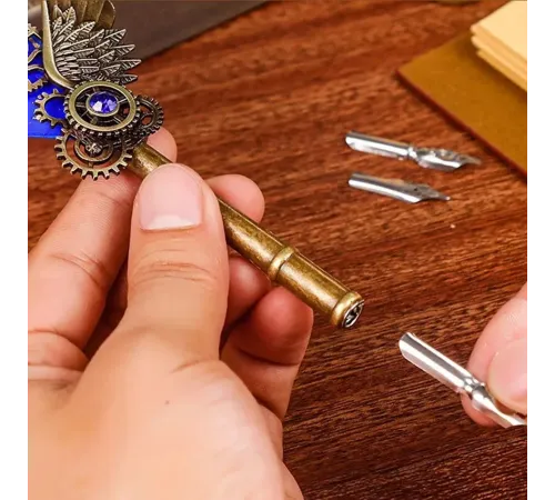 Tüylü Mürekkepli Divit Kalem Seti