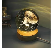 Uçan Astronot Işıklı Cam Küre Cap 6 Cm 56