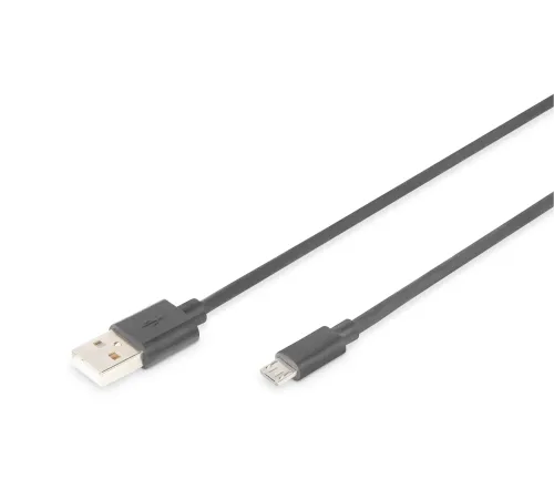 USB 2.0 Bağlantı Kablo, USB A Erkek <> Mikro USB B Erkek, 1 metre, AWG 28, UL, siyah renk