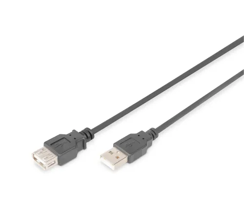 USB 2.0 Uzatma Kablosu, USB A Erkek - USB A Dişi, 1.80 metre, AWG 28, USB 2.0 uyumlu, UL, siyah renk