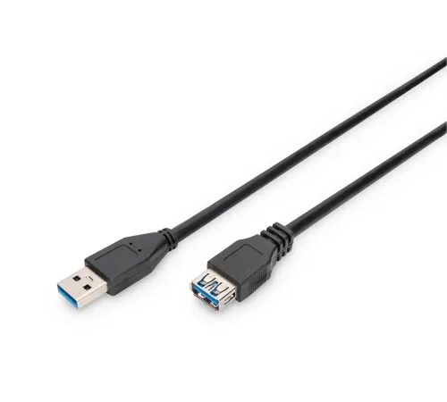 USB 3.0 Uzatma Kablosu, USB A erkek - USB A dişi, 1.8 metre, AWG 28, 2x zırhlı, UL, siyah