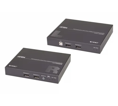 USB DisplayPort Dual View HDBaseT™ 2.0 KVM (Keyboard/Video Monitor/Mouse) Mesafe Uzatma Cihazı (4K@100m Tek Ekran için)<br>
USB DisplayPort Dual View HDBaseT™ 2.0 KVM Extender (4K@100m for Single View)