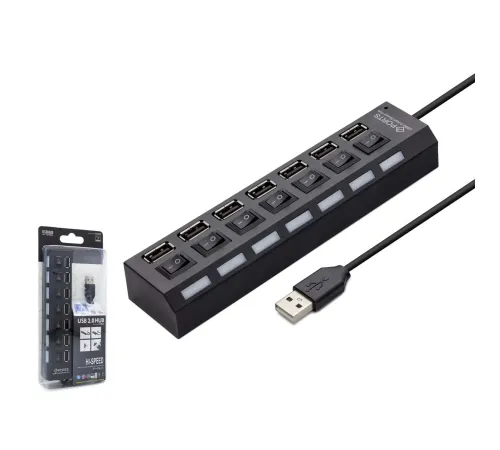 Usb Hub 7*Usb Siyah HDX7001