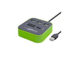 Usb Hub 3*Usb + Ms + Sd + M2 + Tf Yeşil HDX7006