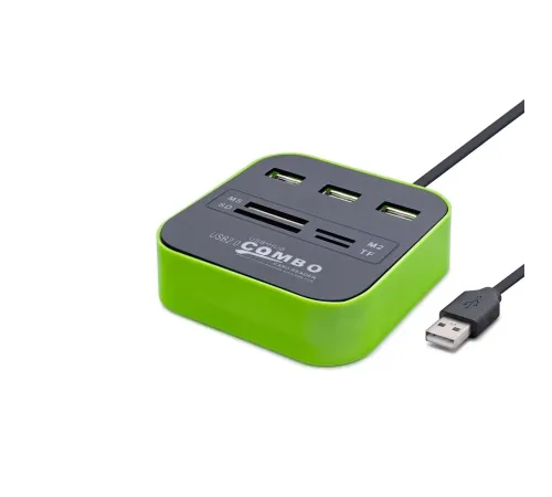 Usb Hub 3*Usb + Ms + Sd + M2 + Tf Yeşil HDX7006