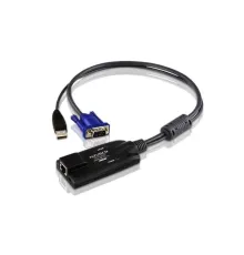 USB KVM Adaptörü (CPU Modül), KVM Kablosunun PC&#039;nin USB portuna Bağlanması İçin Adaptör, maksimum mesafe 40 metre, ATEN-KH2508A, ATEN-KH2516A ile birlikte kullanılır<br>
USB VGA KVM Adapter