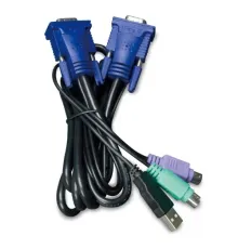 USB KVM Kablosu, entegre PS2 <-> USB Çevirici, 3 Metre<br>
3M USB KVM Cable with built-in PS2 to USB Converter