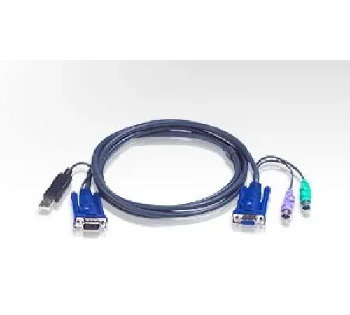 USB KVM (Keyboard/Video Monitor/Mouse) Kablosu, 1 x Monitör 15 pin HDB erkek, 1 x Klavye / Mouse USB A erkek <-> 1 x Monitör HDB-15 dişi, 1 x Klavye Mini-Din 6 erkek, 1 x Mouse Mini-Din 6 erkek, 1.80 metre