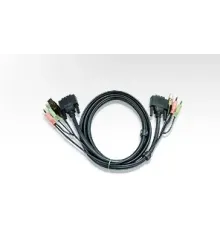 USB KVM (Keyboard/Video Monitor/Mouse) Switch İçin Kablo, 5 metre, 1 x Klavye / Mouse USB A Erkek, 2 x Hoparlör ve Mikrofon Audio Plug, 1 x Monitör DVI-D Erkek (Single Link) <-> 1 x Klavye / Mouse USB B Erkek, 2 x Hoparlör ve Mikrofon Audio Plug, 1 