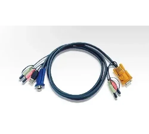 USB KVM (Keyboard/Video Monitor/Mouse) Switch İçin Kablo, 5 metre, 1 x SPHD-15 Erkek, 2 x Audio Plug <-> 1 x Monitör 15 pin HDB erkek, 1 x Klavye / Mouse USB A erkek, 2 x Audio yuvası