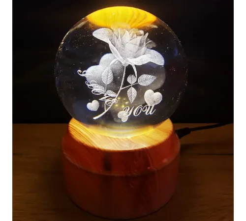 Usb li I Love You Dönen Cam Küre