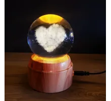 Usb li Kalp Tasarımlı Dönen Cam Küre