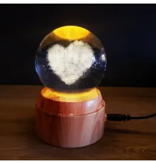 Usb li Kalp Tasarımlı Dönen Cam Küre