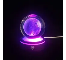 Usb li Plastik Altlıklı Dolunay Dönen Cam Küre