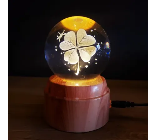 Usb li Yonca Tasarımlı Dönen Cam Küre