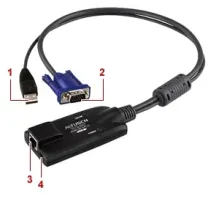 USB Sanal Ortam KVM Adaptörü(CPU Modül), maksimum mesafe 50 metre<br>
USB VGA Virtual Media KVM Adapter