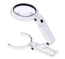 Usb Şarj Edilebilir Katlanabilir 3.5 - 10X Büyüteç 8 Ledli Masa Ve Eliçin Büyüteç FS90RC