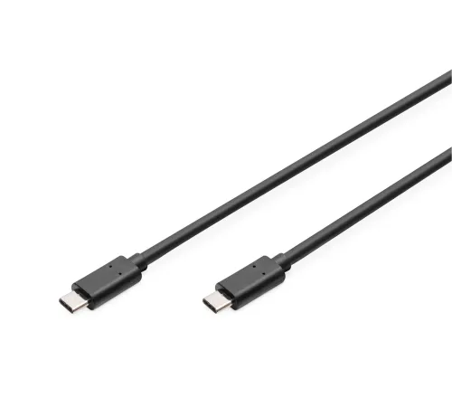 DIGITUS USB Type-C bağlantı kablosu, Type-C’den C’ye, 1.8metre, 3A, 480MB, 2.0 Version, siyah renk